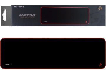 PAD MOUSE NETMAK NM-MP756 LATERALES BORDADOS 80X30X3MM GAMER ROJO