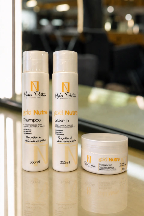 kit essencial shampoo mascara e leave in hidratante para lavagem de prótese capilar