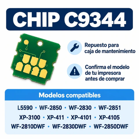 Chip Caja Mantenimiento C9344 L5590 Wf2850 Wf2830 Wf2851