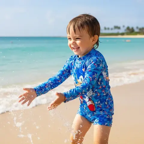 Blusa Uv Proteção Solar 50+ Infantil Com Sunga Piscina Praia Desenhos Personagens