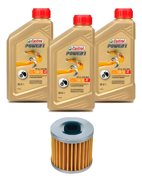 Kit Service Kawa Klr650 Filtro Orig 16099-0004 + 3 Castrol 15w50 Semisintetico.