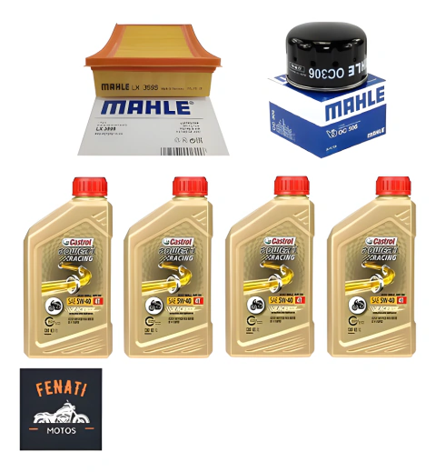 Kit Service Bmw R1200 Gs Filtro Aceite MAHLE OC306 + Aire MAHLE LX3595 + 4 Castrol 5w40 Sintetico.