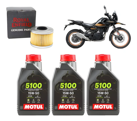 Kit Service Royal Enfield 450 Himalayan Filtro Original + 3 Motul 5100 15w50 Semisintetico.