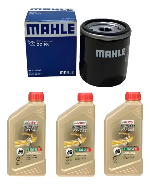 Kit Serv Royal Enfield Interceptor 650 Filtro OC100 + 3 castrol Power 1 10w50