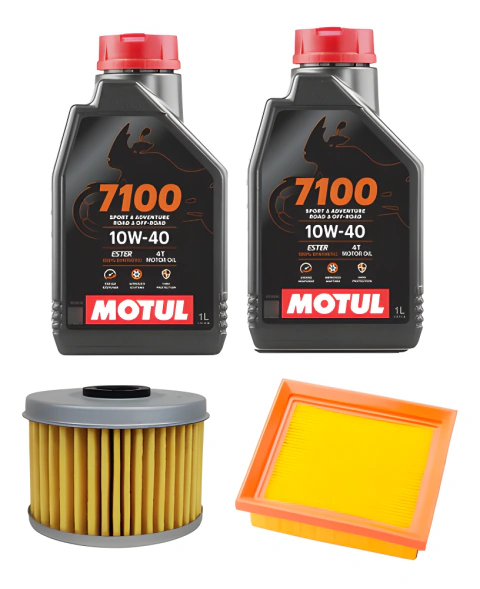 Kit Service Honda Tornado 250 Filtro de Aceite Original + Filtro de Aire Original + 2 Litros de Aceite Motul 7100 10w40.