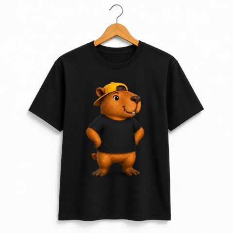 Camiseta Kapi Boneco Pai - Preta
