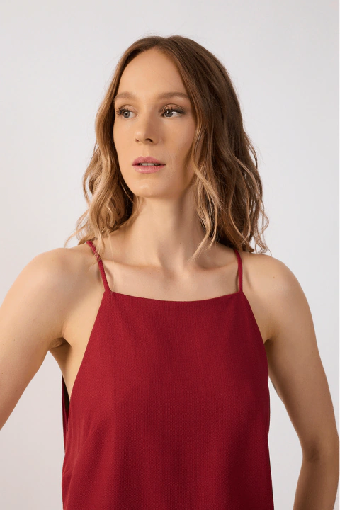 Blusa de Tirantes de Corte Recto -Colección Despertar