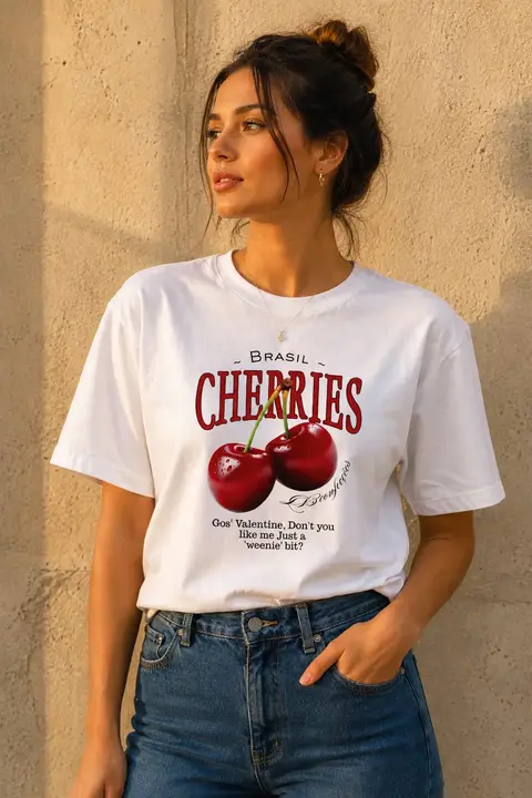 Camiseta Cherries 100% algodão