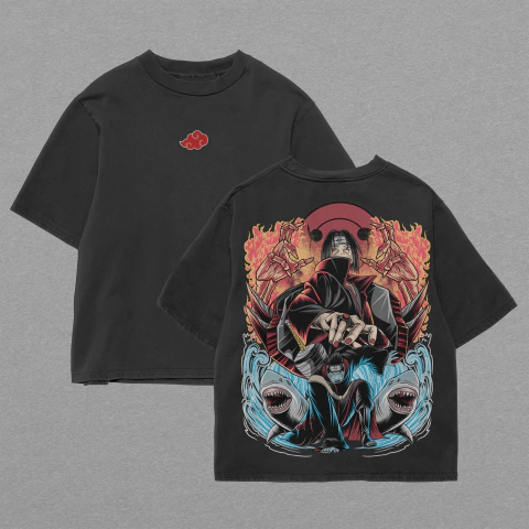 Camiseta Oversized - Itachi e Kisame