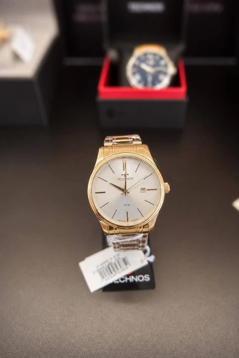 RELOGIO TECHNOS MASCULINO STEEL DOURADO 42MM 2115MPN/4K