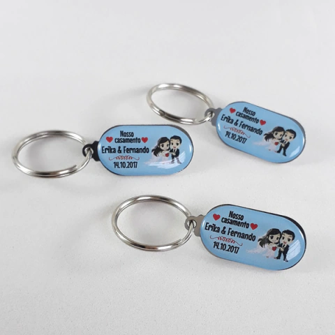 Chaveiro oval Casamento (caixa com 100 unidades)