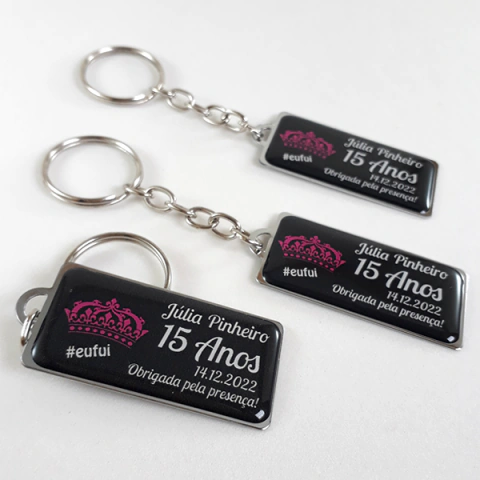Chaveiro placa horizontal 15 anos (caixa com 50 unidades)