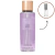 Frasco grande de perfume Love Spell da Victoria's Secret com líquido lilás e tampa dourada, ao lado um frasco pequeno transparente para decante