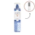 Frasco grande de perfume Gingham da Bath & Body Works com design azul translúcido e rótulo branco, ao lado imagem de frasco pequeno de amostra transparente com tampa metálica prateada