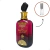Frasco de perfume Sabah Al Ward Al Wataniah com design vermelho escuro e detalhes dourados, tampa preta, e uma imagem menor de frasco de spray transparente ao lado