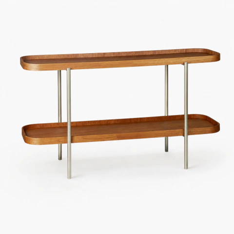 Aparador Favo Armil Nogueira e Metal 150cm Design Moderno