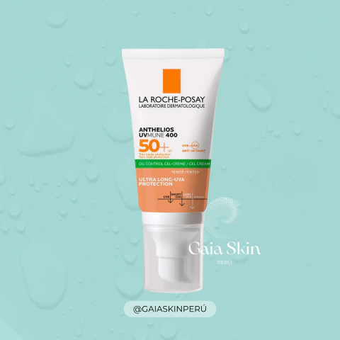 Anthelios UVMune 400 Oil Control Gel-Crema con Color Toque Seco SPF 50+ (50 ml) — La Roche-Posay