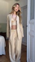 CONJUNTO LINHO 100% BLAZER CROPPED E CALÇA - comprar online
