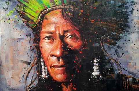 100x150 série "étnica Exclusiva Acrílica" — A009