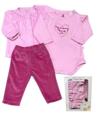 SET 3 PIEZAS PLUSH SAQUITO-BODY-PANTALON