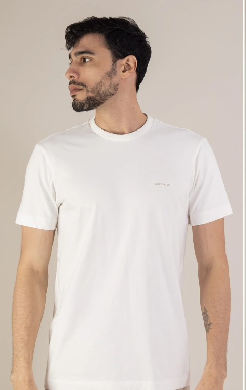 Camiseta Masculina Greenish Básica Essential - Off White