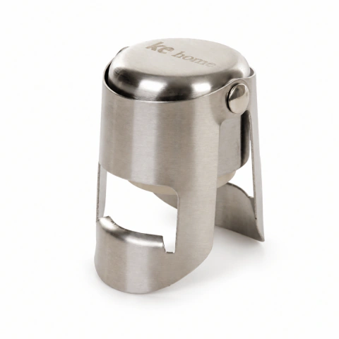 Rolha Para Garrafa Em Metal Cromado Amigold