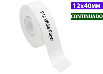 ETIQUETAS TERMICAS 12MM 7MTS ROLLO CONTINUADO SIN TROQUELAR PARA IMPRESORA PHOMEMO Q30