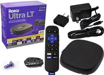 REPRODUCTOR MULTIMEDIA ROKU 4801RW ULTRA LT 4K HDR 1XHDMI 1XRJ45 1XJACK3.5MM INCLUYE CONTROL CABLE HDMI AURICULAR Y TRANSFORAMDOR 12V 1A 5.5X2.5MM NEG
