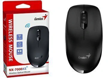 MOUSE GENIUS NX-7000XE SENSOR BLUE EYE USA PILA 1XAA INCLUIDA NEGRO INALAMBRICO