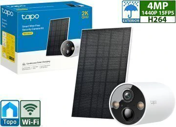 CAMARA IP TP-LINK TAPO C425 CON PANEL SOLAR KIT 2560x1440 2K QHD 4MP H264 WIFI VISION NOCTURNA COLOR SIRENA DETECCION MOVIMIENTO IP66 SOPORTA MICROSD
