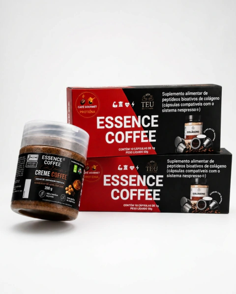 Kit 2 Essence Coffee + 1 Creme Coffee | Café e Pasta de Amendoim Proteico
