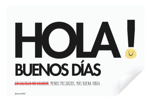 Sticker Hola Blanco