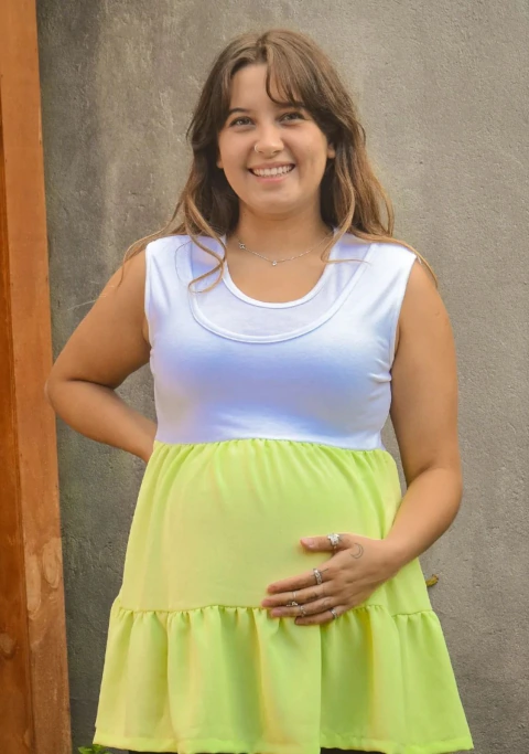 Polera Maternal y Lactancia Verde