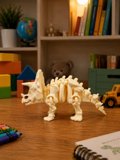 Dinossauro Triceratops Esqueleto Articulado Miniatura 3d na internet
