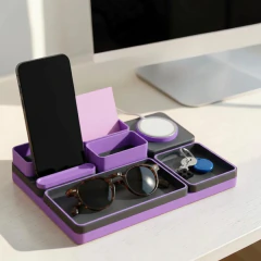 Organizador De Mesa Multifuncional Com Suporte P/ Celular
