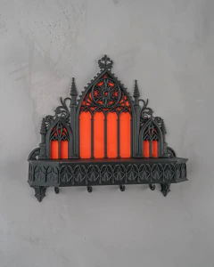 Porta-chaves Santuário Organizador Decorativo De Parede Preto E Vermelho - comprar online