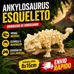 Ankylosaurus Dinossauro Esqueleto 8x15cm Miniatura 3d - comprar online