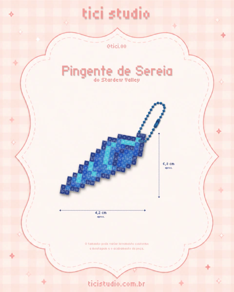 Pingente de Sereia Stardew Valley em Hama Beads 2,6mm | Tici Studio