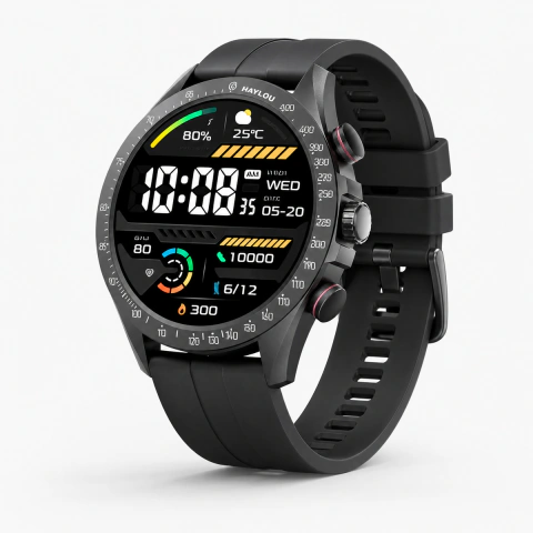 Relógio Smartwatch Haylou Solar Pro, Tela AMOLED, Tela 1.43, Resistência IP68, Chamadas e Monitoramento de atividades, 105 modos de treino