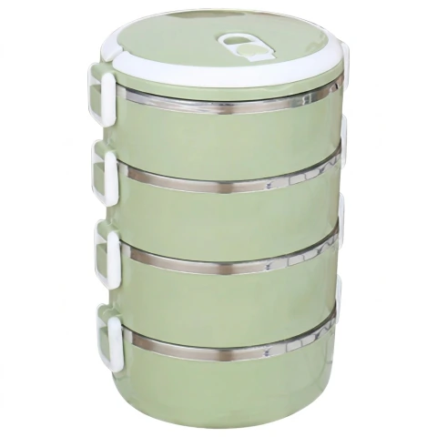 Marmita Térmica Quadrupla, 2,8L Aço Inox, Pote Hermético