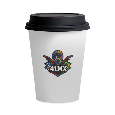 Copo de Cerâmica 41MX 473ml Aço inoxidável Branco – para Motocross, Esporte e Escritório - 00198