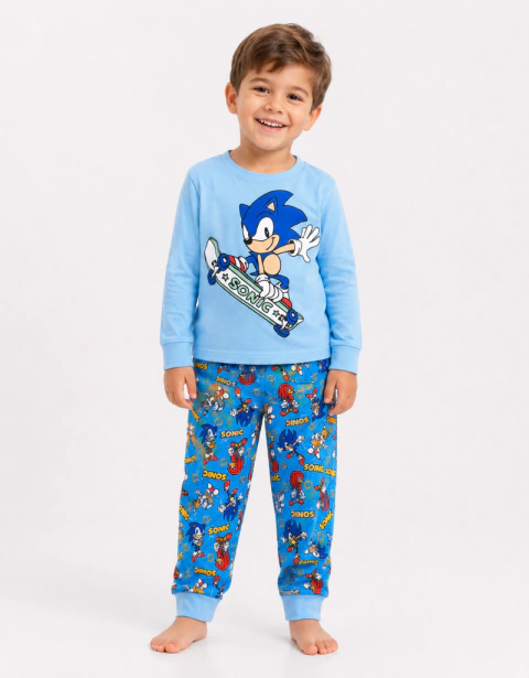 Pijama Masculino Inverno Sonic