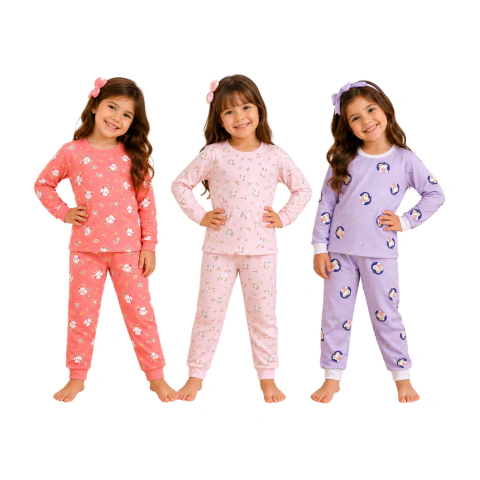 Pijama Infantil Inverno Meninas Premium