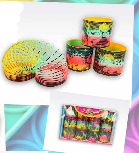 PULSERA RESORTE FLUO DINO (2206-063)
