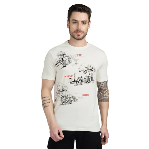 Playera Royal Enfield Hombre Breakfast Ride Vintage Algodón