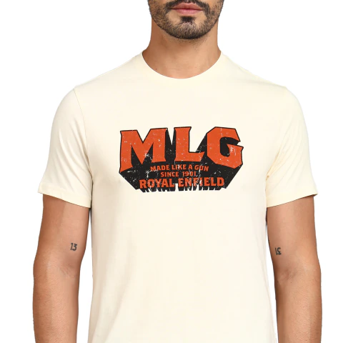 Camiseta Royal Enfield Con Estampado Manga Corta