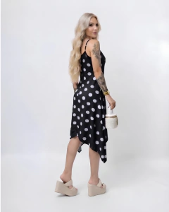 Vestido Midi Feminino Alcinha Poá Blogueira Moda Tendência na internet
