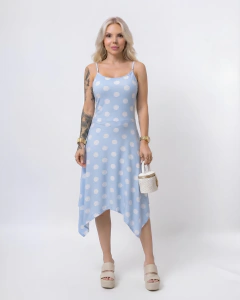 Vestido Midi Feminino Alcinha Poá Blogueira Moda Tendência - loja online