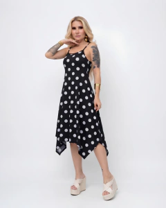 Vestido Midi Feminino Alcinha Poá Blogueira Moda Tendência - comprar online