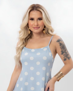 Vestido Midi Feminino Alcinha Poá Blogueira Moda Tendência na internet
